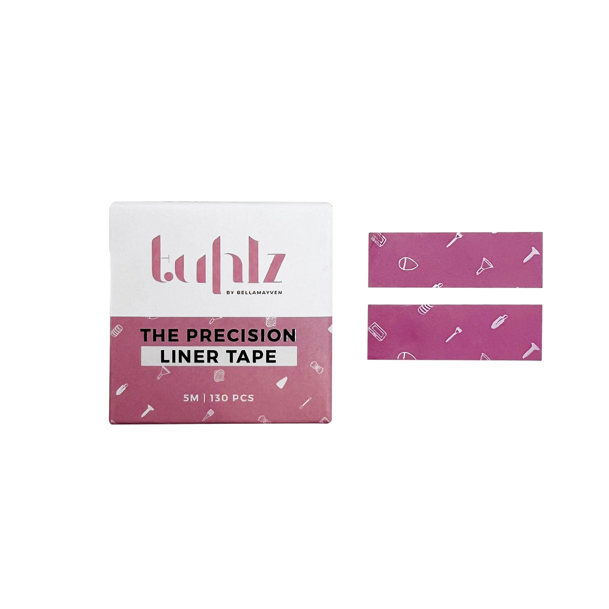 roll of pre-cut eyeliner tape for creating sharp eyeliner and eyeshadow angles. Safe for sensitive skin, easy to apply and remove without tugging or pulling