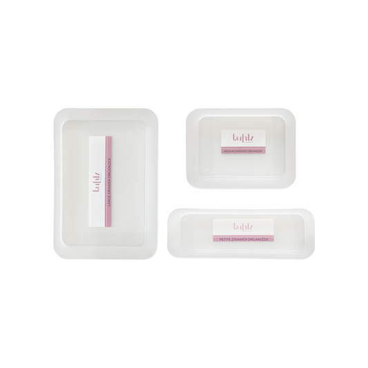 Drawer Organization Trio | 3-Piece Storage Set for Beauty Tools, Jewelry & Accessories by Tuhlz